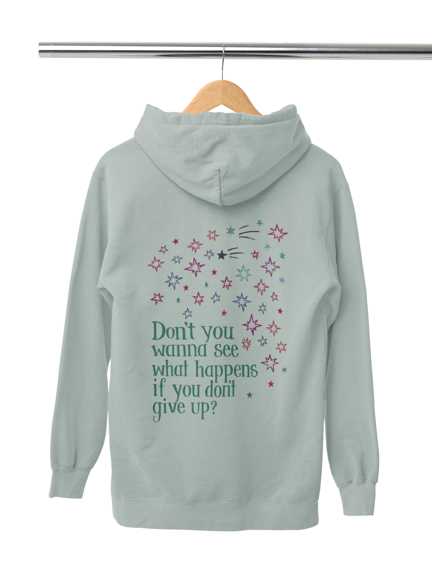 Nightbirde “Don’t You Wanna See What Happens If You Don’t Give Up?” Heavyweight  Unisex Pullover Hoodie