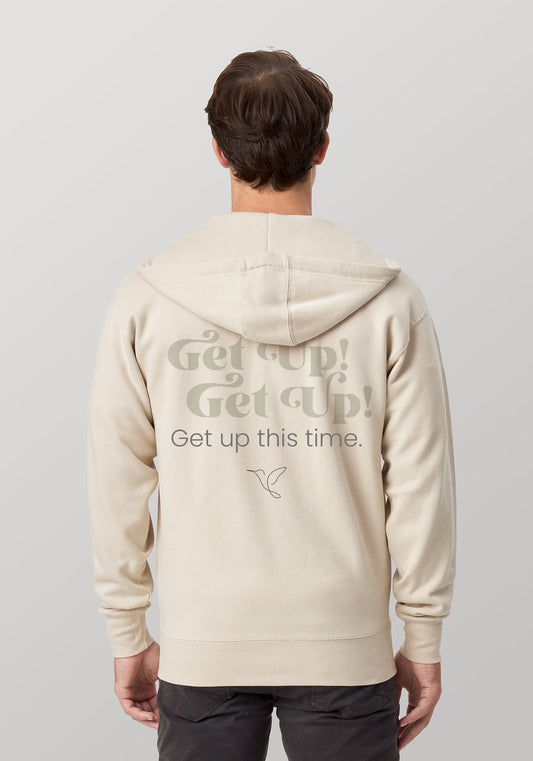 Nightbirde “Get Up This Time” Hoodie – Inspirational Unisex Pullover with Back Quote