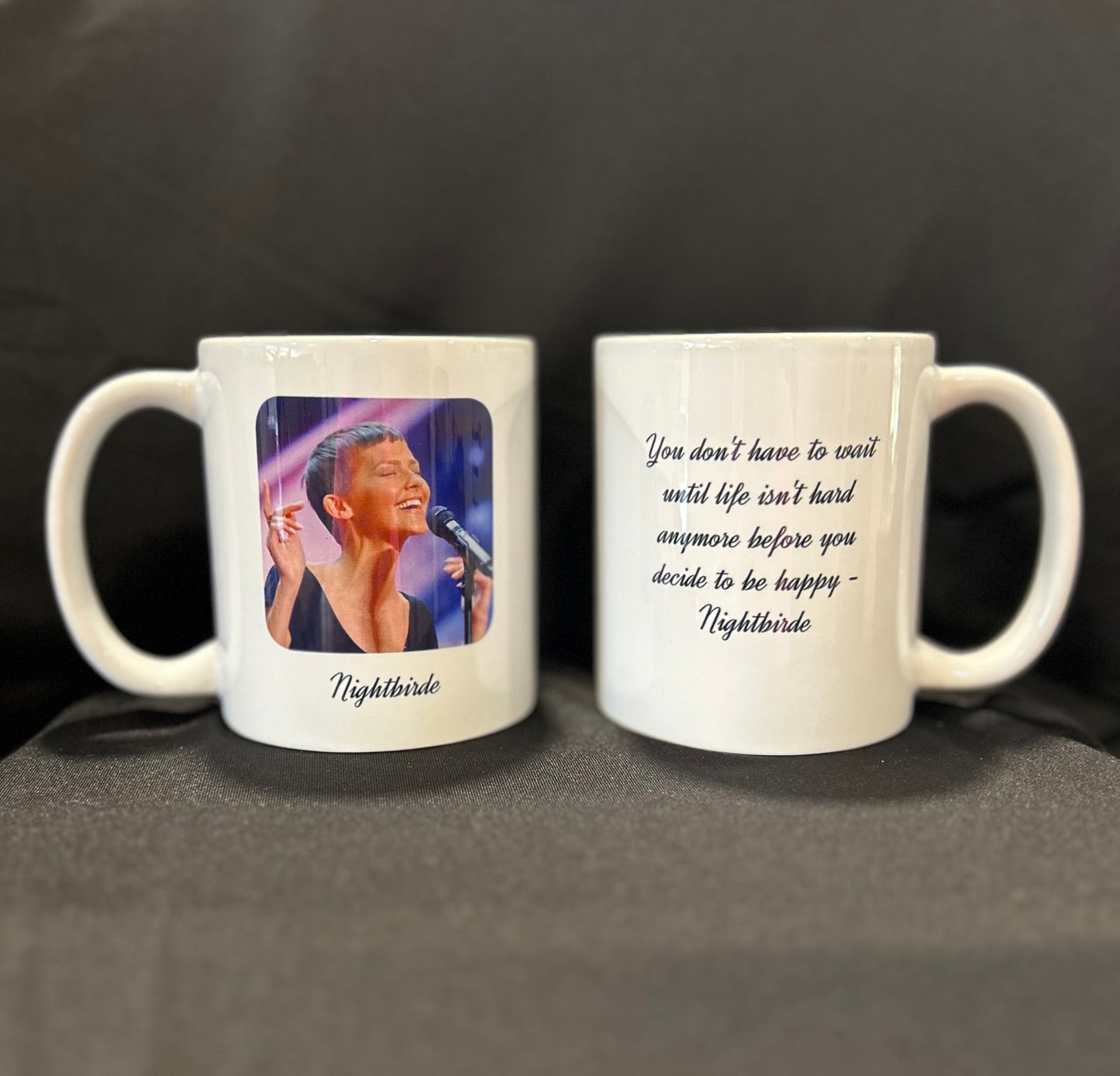 Nightbirde Ceramic Photo Quote Mug